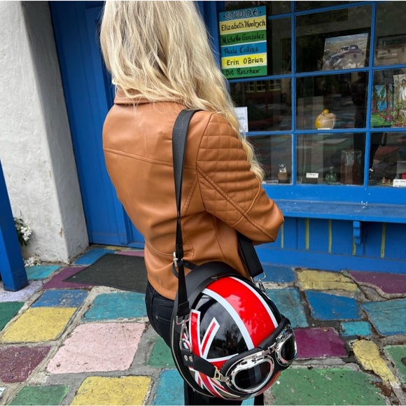 Italian Italy Imola Motorcycle Racing 76 Helmet Backpack Crossbody Shoulder Bag - Picture 16 of 16